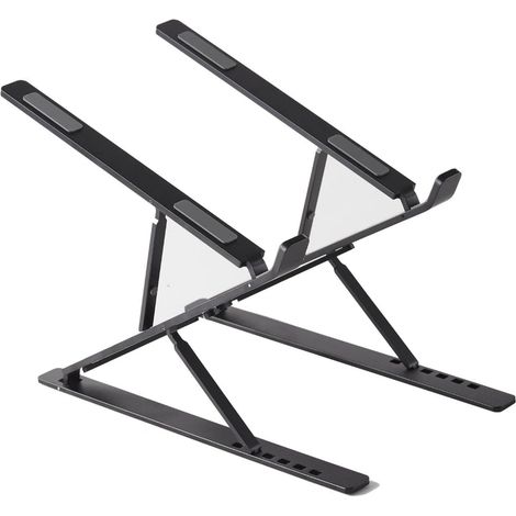 Support pour ordinateur portable, aluminium, réglable en hauteur, support ventilé pour ordinateur portable, support pliable pour ordinateur portable, pour tous les ordinateurs portables et tablettes d