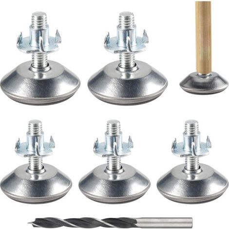 Pieds de meuble réglables M8 × 40 mm – Lot de 20 pièces en acier inoxydable haute densité pour sols irréguliers (1/5)