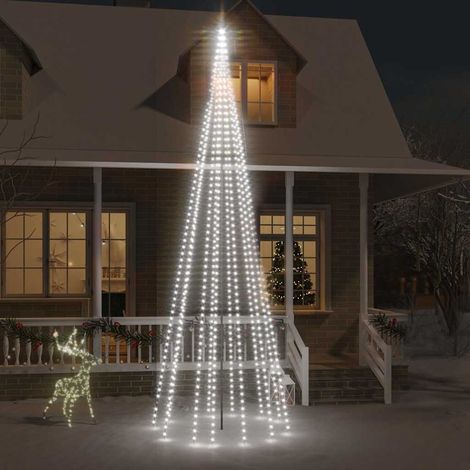 vidaXL LED-Weihnachtsbaum für Fahnenmast Kaltweiß 732 LEDs 500 cm