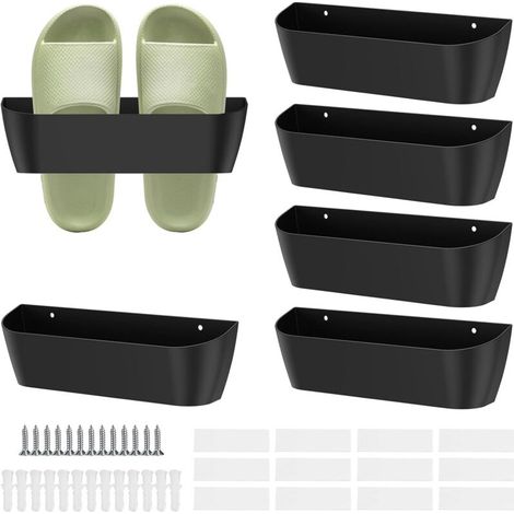 Set di 6 porta scarpe da parete per camper, divisorio tridimensionale, con funzione autoadesiva, fori preforati, ripiano porta scarpe sospeso