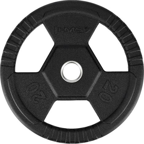 Disco de peso olímpico de 20 kg, color negro