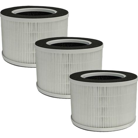 vhbw 3x Luftilter kompatibel mit Medion 50065868 Luftreiniger - Kombifilter Vorfilter + HEPA + Aktivkohle