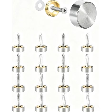 16pcs Cache Vis Inox, Cache Vis Miroir Décoratif 10 mm en Acier INOX Brossé (1/5)