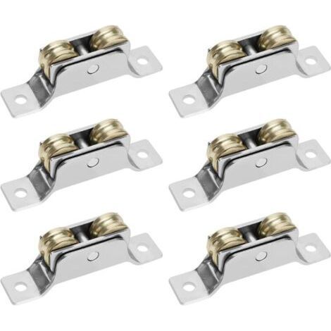 6PCS Doubles Rouleaux Porte Coulissante Fenêtre Roue Porte Fenêtre Double Roulement de Roue Roue pour Portails Coulissants Roulements de Fenêtre Coulissante (1/5)