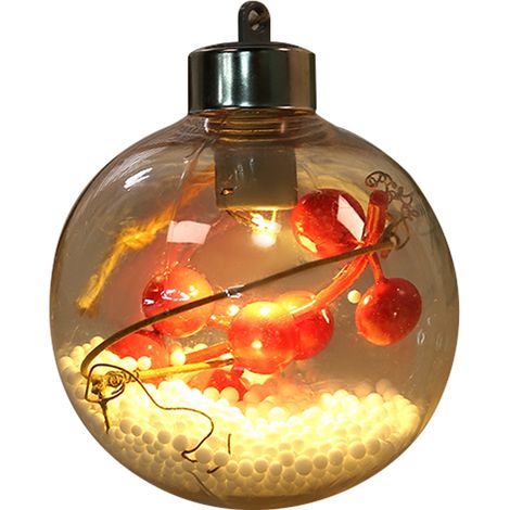 Boule De Noël Led Transparente - Décoration Lumineuse Pour Arbre De Noël - À Poser Ou À Accrocher - Lot De 6 (1/5)