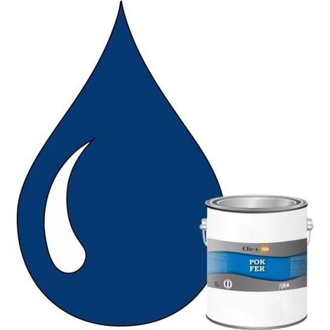 Peinture Fer Antirouille – Métal Extérieur Intérieur, Satinée, Protection Rouille - 1L - RAL 5017 - Bleu signalisation