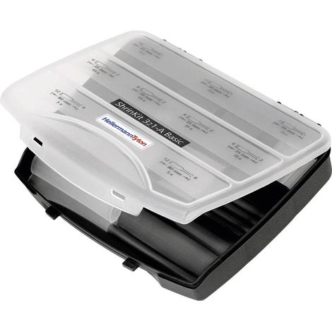 HellermannTyton 380-03004 Assortiment de gaines thermorétractables noir Taux de retreint:3:1 130 par (1/3)