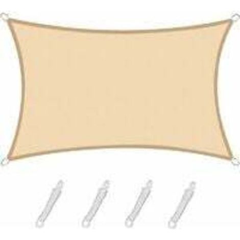 Vela ombra ombra della Vela Rettangolare 2.5x3m Colore Sabbia,Tela, Impermeabile, Protezione dai Raggi UV del 95%, per esterno, Giardino e patio, Piscina (1/5)