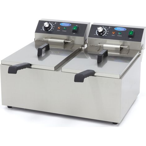 Friteuse - 2 x 11L - 2 paniers - 2,8 kg de frites - Maxima (1/5)