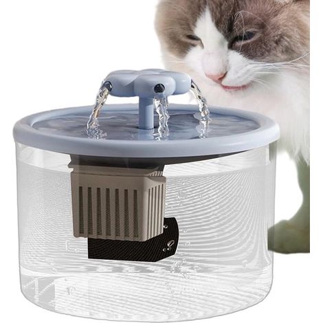Fontana per gatti, distributore d'acqua per animali domestici, ciotola silenziosa, 15 x 15 cm, materiale ABS, 1500 ml, funzionamento USB, per gatti e cani (1/5)