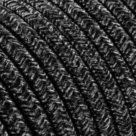 Fil Électrique Lin Anthracite 2x0,75mm² - Câble Électrique Textile de Qualité