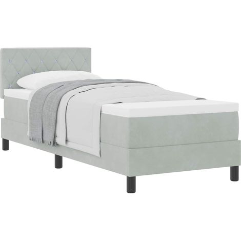 Maison Exclusive - Lit à ressorts avec matelas Gris clair 80 x 200 cm Velours
