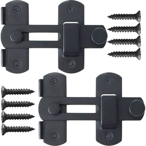 2 Pcs Loquet de Porte En Acier Inoxydable Verrou de Porte Coulissante Cadenas Serrure de Porte Loquet pour Animaux de Compagnie Serrure de Porte de Grange avec Vis,70mmx100mm (1/5)