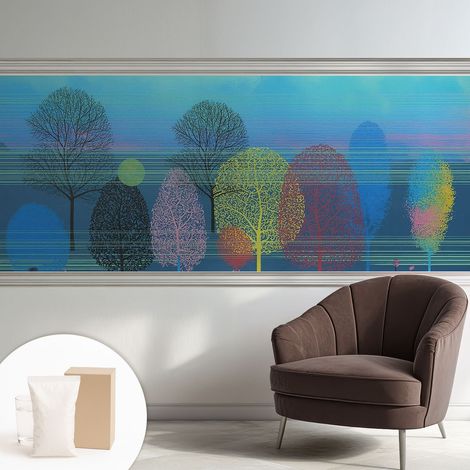 Tapete Vliestapete mit Kleber- abwaschbar - Raumgestaltung Schlafzimmer Wohnzimmer Tapete Farbenfrohe Harmonie 250x104 cm (1/5)