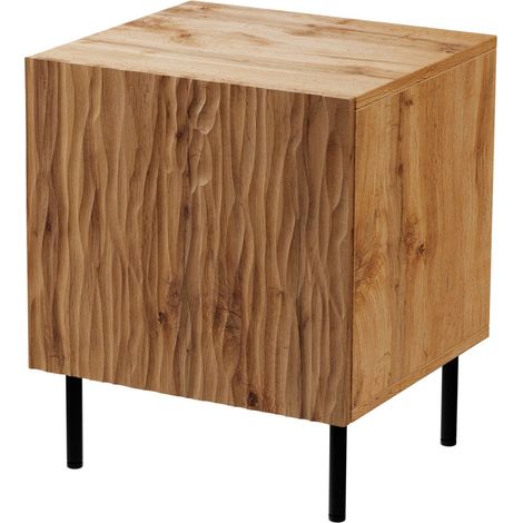 Nachttisch JUNGLE Set mit zwei gefrästen fronten MDF-platte eiche wotan