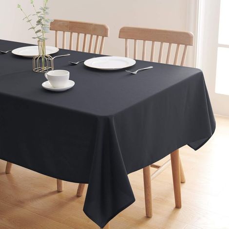 Nappe Rectangulaire Anti Tache Salle à Manger Nappe Intérieur Impermeable Decoration de la Table Gris Foncé 140x240cm (1/3)