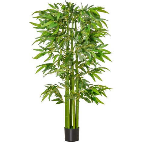 Pianta Artificiale di Bambù H160 cm con Vaso Verde (1/5)