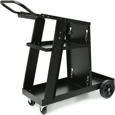 Chariot Mobile De Soudage Compatible MIG MMA MAG TIG Avec Poignée Étagères (1/5)