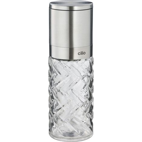 Macina sale o pepe, vetro/acciaio inox, diametro 5,5 x 16 cm, colore acciaio Cristallo / Cilio (1/5)