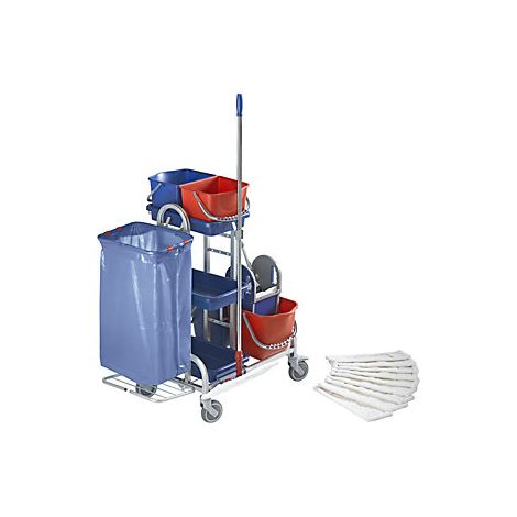eurokraft pro  Set di carrelli per pulizie in acciaio inox  con