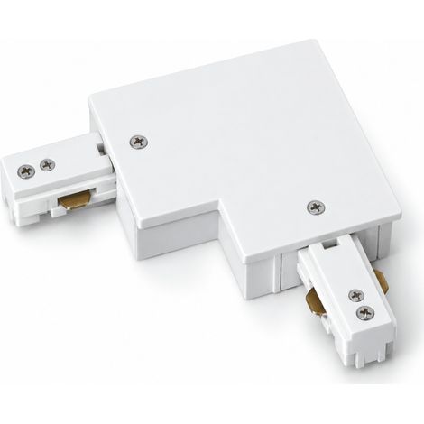 Connecteur L Rail Encastrable Monophasé Angle 90° Blanc - SILAMP (1/2)