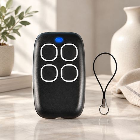 Télécommande de Portail 4 Boutons Universelle, Copie Code Fixe/Apprentissage, Fréquence 433MHz, Compatible Volets et Portes, Pile CR2016 Incluse (1/5)
