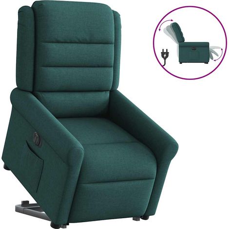 vidaXL Fauteuil inclinable électrique vert foncé tissu (1/5)