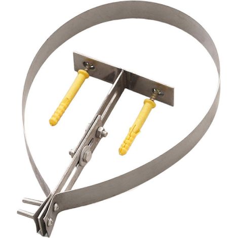 Support de conduit de cheminée porte-tuyau accessoire de cheminée avec système d'expansion - Argent (1/5)