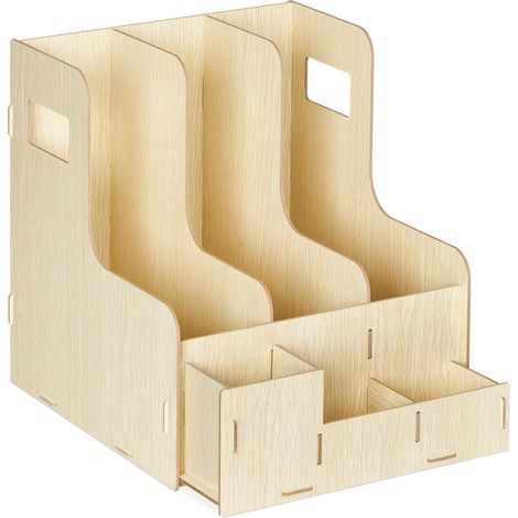 Portadocumenti organizzato e versatile per ufficio 27 x 24 x 31,5 cm con pratici scomparti in MDF nero 130012113