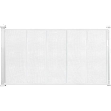 Barrière pour bébé rétractable, matériau en maille, installation réglable, Blanc, 55inch (1/2)