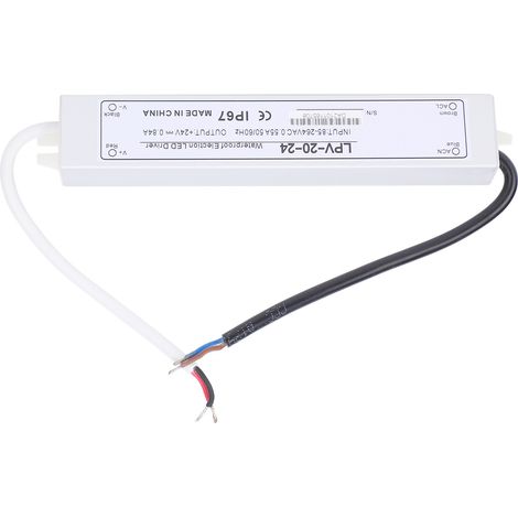 Alimentation à découpage BERM étanche sortie unique 24V DC 20W avec protection surcharge pour LED