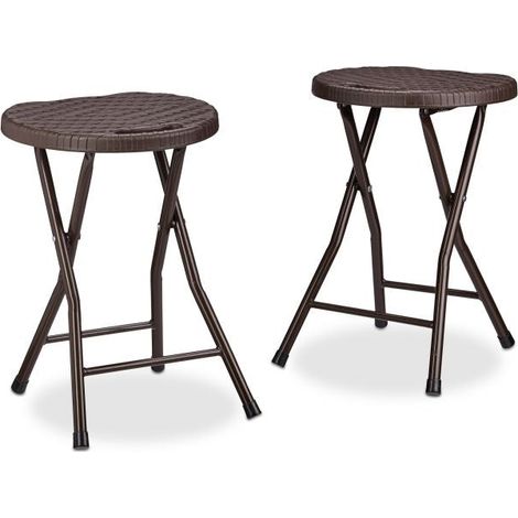 2 pezzi Sgabelli pieghevoli in rattan (1/5)