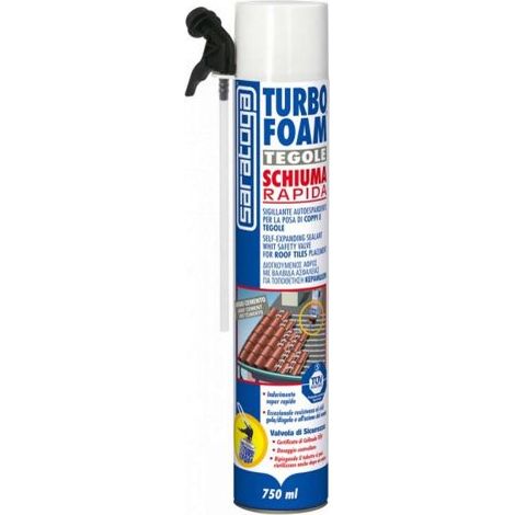 SCHIUMA RAPIDA SIGILLANTE AUTOESPANDENTE POSA TEGOLE USO MANUALE 750ml SARATOGA