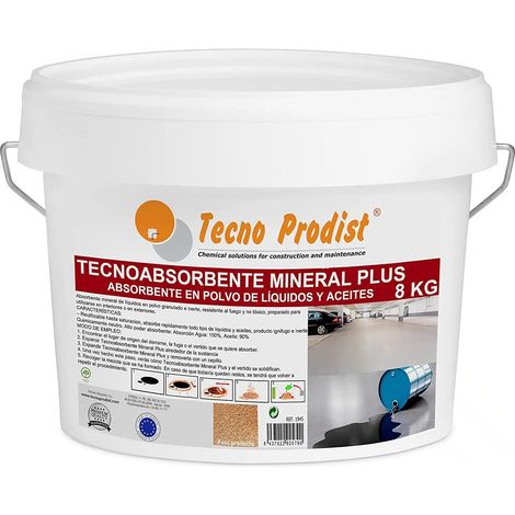 TECNO PRODIST Tecno Absorbente Mineral Plus - Control de Derrames, Absorción de Líquidos