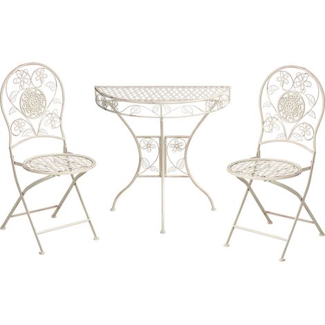 Bistro Set YAVIZA Metal Light Beige (1/5)