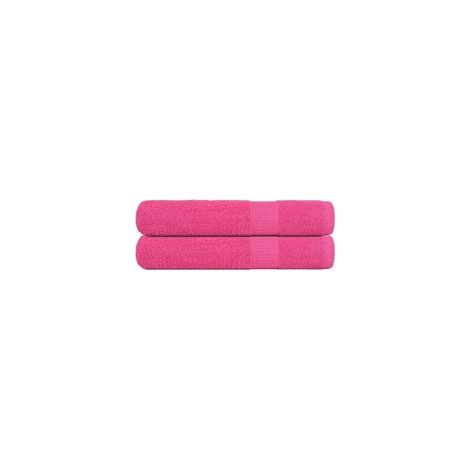 Serviettes FROGN 2 pièces Rose 100x200 cm 360 g/m² - Crezuo (1/4)