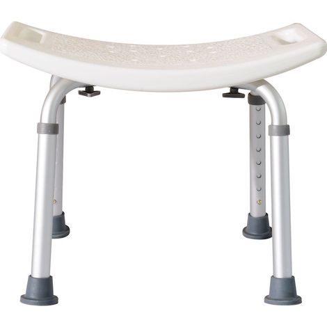 Chaise de bain Homcom, antidérapante, 50 x 36 x 39,5-56,5 cm, blanche (1/5)