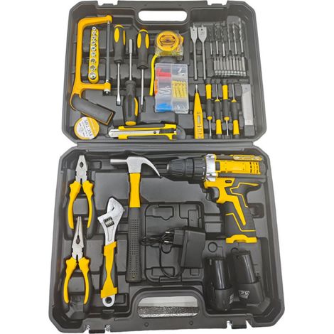Perceuse Visseuse Sans Fil 12V, Perceuse Électrique 2 Vitesses avec 2 Batteries Lithium et Chargeur, Tournevis Électrique Multifonction pour Bricolage