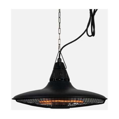 Garvee+ Chauffage Infrarouge 1500W Fibre de Carbone Noir – Chaleur Immédiate 1s, Silencieux, Sans Préchauffage – Fixation Plafond/Mur – Terrasse, Balcon, Jardin, Véranda