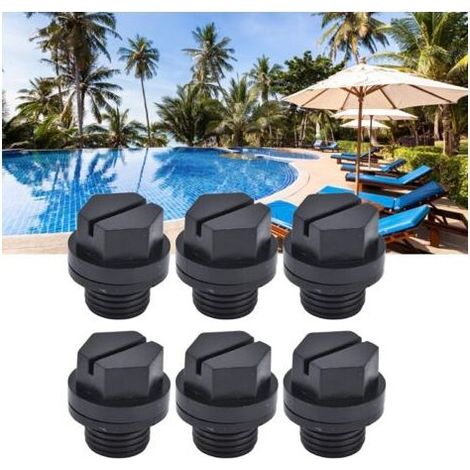 Lot de 10 bouchons de vidange pour piscine. Finition soignée. Utilisation facile. Matériau en caoutchouc. Petit volume. Bouchons de 6,35 mm (1/4 po). (1/5)