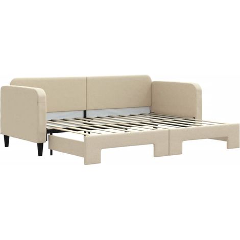 Maison Exclusive - Divano Letto con Letto Estraibile Crema 80x200 cm Tessuto