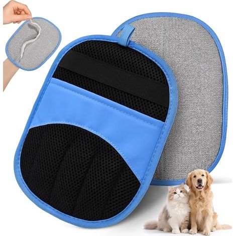 Pet Hair Brush Glove for Cats and Dogs 24 x 17 cm Mesh and PU Leather for Sofa, Clothes, Car Seat, Suitable for Short and Long Hair (1/5)