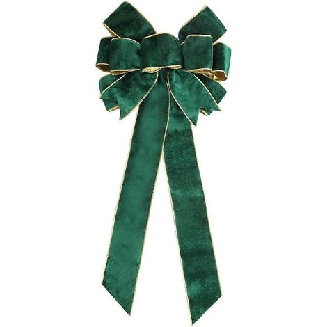 Lot de 2 nœuds de Noël de 60 cm, nœuds verts, grands nœuds papillon en ruban, nœuds pour fête de Noël, nœuds pour couronne de Noël, sapin de Noël, etc. (1/5)