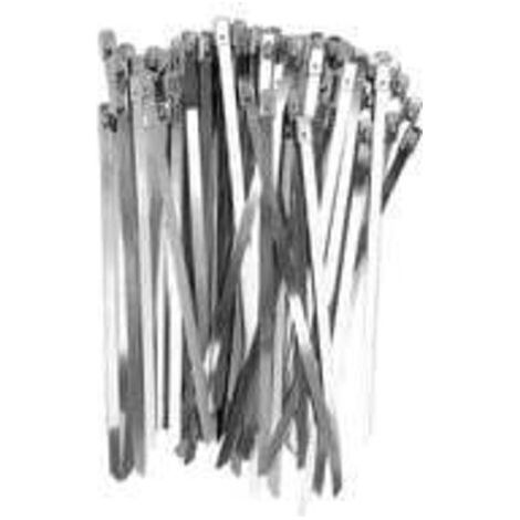 Fascette autobloccanti in acciaio inox, 50 pezzi, per lavori edili (Tipo A), 4,6 x 300 mm, con sistema di sgancio rapido e clip.