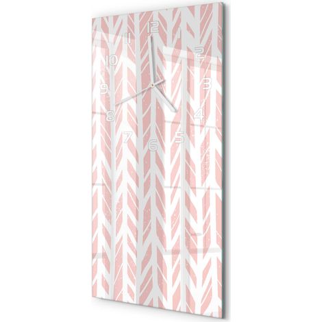 Horloge Murale Verticale Cadeau Original pour Maison Silencieuse Motif à chevrons 30x60 cm (1/5)