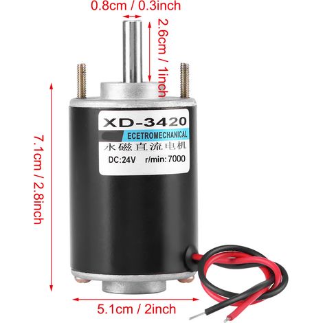 XD-3420 30W Permanentmagnet-Gleichstrommotor, hohe Drehzahl 7000 U/min, 24V, Rechts-/Linkslauf für industrielle Anwendungen (1/5)