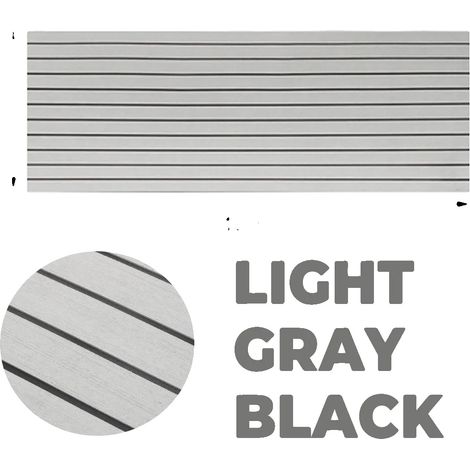 Plancher de bateau, mousse EVA antidérapante, installation facile, Gris Noir (1/2)