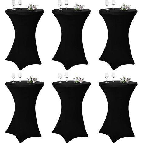 Husse Stehtisch Stretch 6er Set 80 85 cm Schwarz 80&xD7110cm(6Pcs) (1/5)