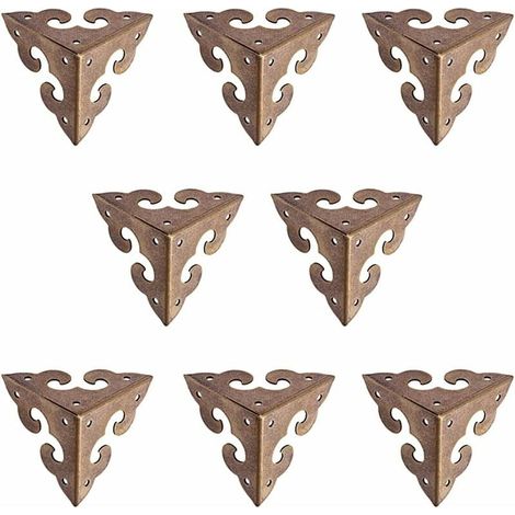 ZVD-Lot de 8 protections d'angle miniatures vintage en laiton pur avec motif nuage (1/4)