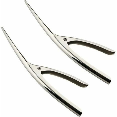 2 Pcs éplucheurs de crevettes, Professional Acier Inoxydable crevettes/Mantis Shrimp Peeling, Incurvée Éplucheur crevettes (1/5)